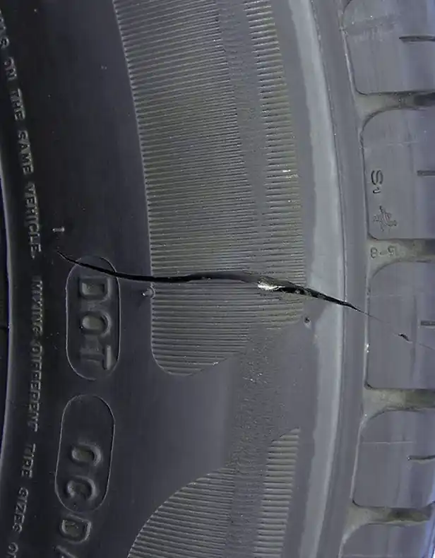 Tire Sidewall Slashed